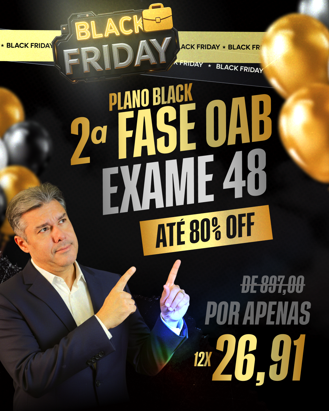 Plano Black da 2ª fase, Exame 48, por 12x de R$ 26,91
